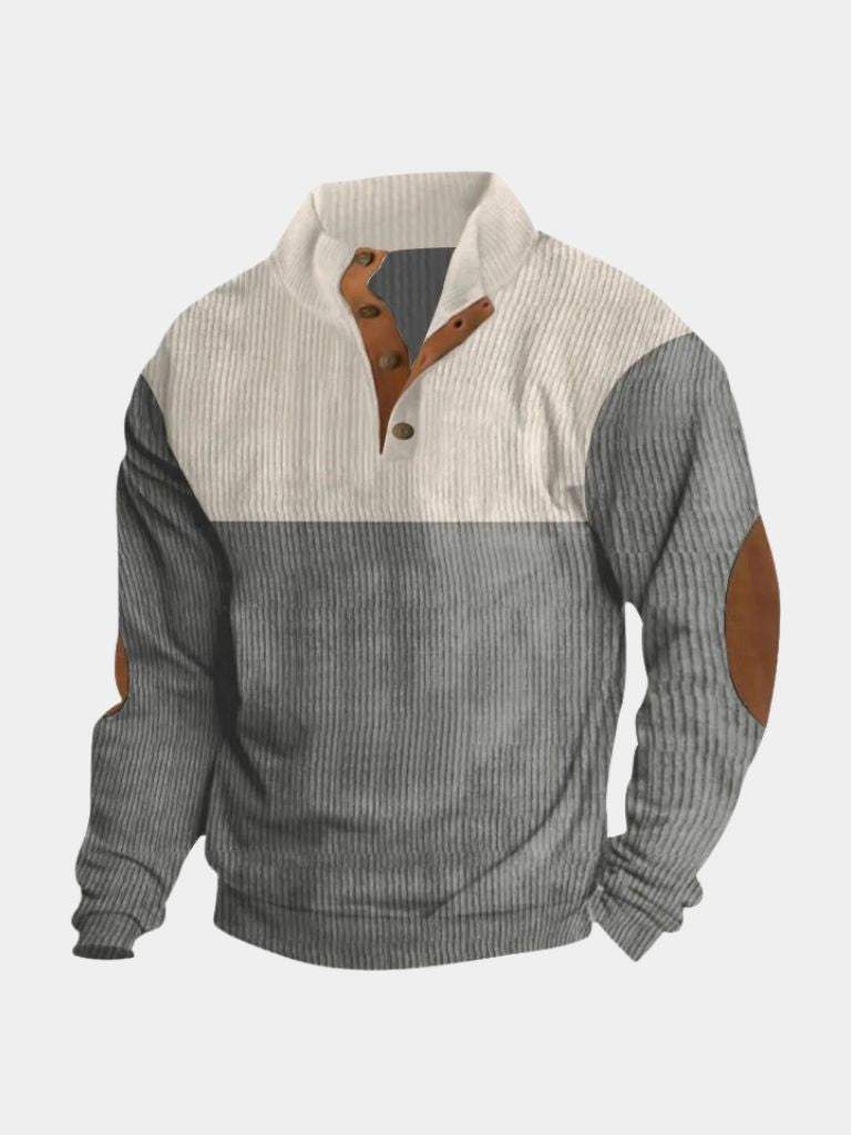PULLOVER EN CORDUROY À COL HAUT POUR HOMME