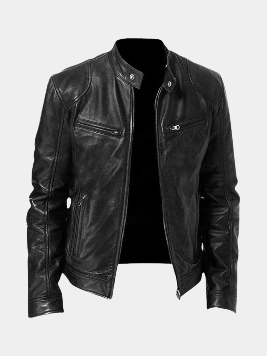VESTE EN CUIR HAUT DE GAMME ÉLÉGANTE POUR HOMME
